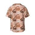 thumbnail image 2 of Xecao offers the Cartoon Rabbit for Men's Casual Short-sleeved Shirt, a button-up collared shirt with a pocket, perfect for beach vacations and yacht travel in the Small size., 2 of 7