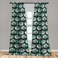 thumbnail image 4 of Ambesonne Spring Curtains, White Dog Roses Pattern Art, Pair of 28"x95", Dark Green and Pale Grey, 4 of 5