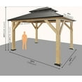 thumbnail image 2 of Jocisland 10x12 Wood Gazebo,Hardtop with Aluminum Double Roof, Outdoor Wooden Pavilion for Parties, 2 of 8