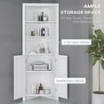 thumbnail image 4 of Armoire de Rangement d'Angle Haute Blanche pour Salle de Bain avec 3 Tablettes et Armoire à Linge - Tour à Linge en MDF 23.5 Pouces x 12.5 Pouces x 63.8 Pouces pour Entrée et Salon, 4 of 7