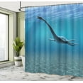 thumbnail image 4 of Ambesonne Blue Shower Curtain, Aquatic Dinosaur, 69"Wx70"L, Blue, 4 of 4