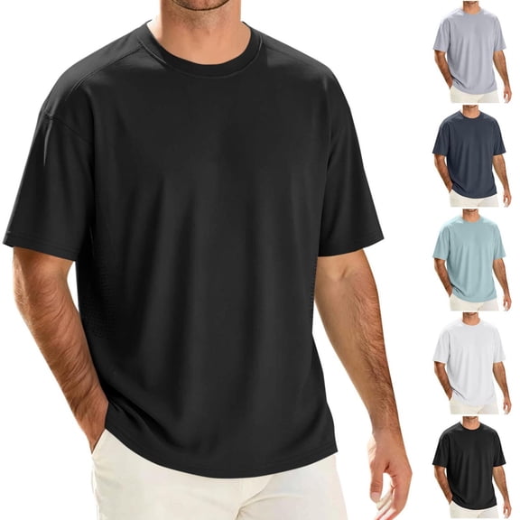 Luvrsol Big and Tall Mens T Shirts Solid Tee Soft Lightweight Quick Dry Cotton Everyday Casual Tops M-4XL