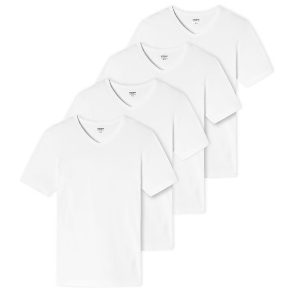 UNCOVER by SCHIESSER Camiseta para Hombre 4-pack - Cuello en V Blanco L (Large)