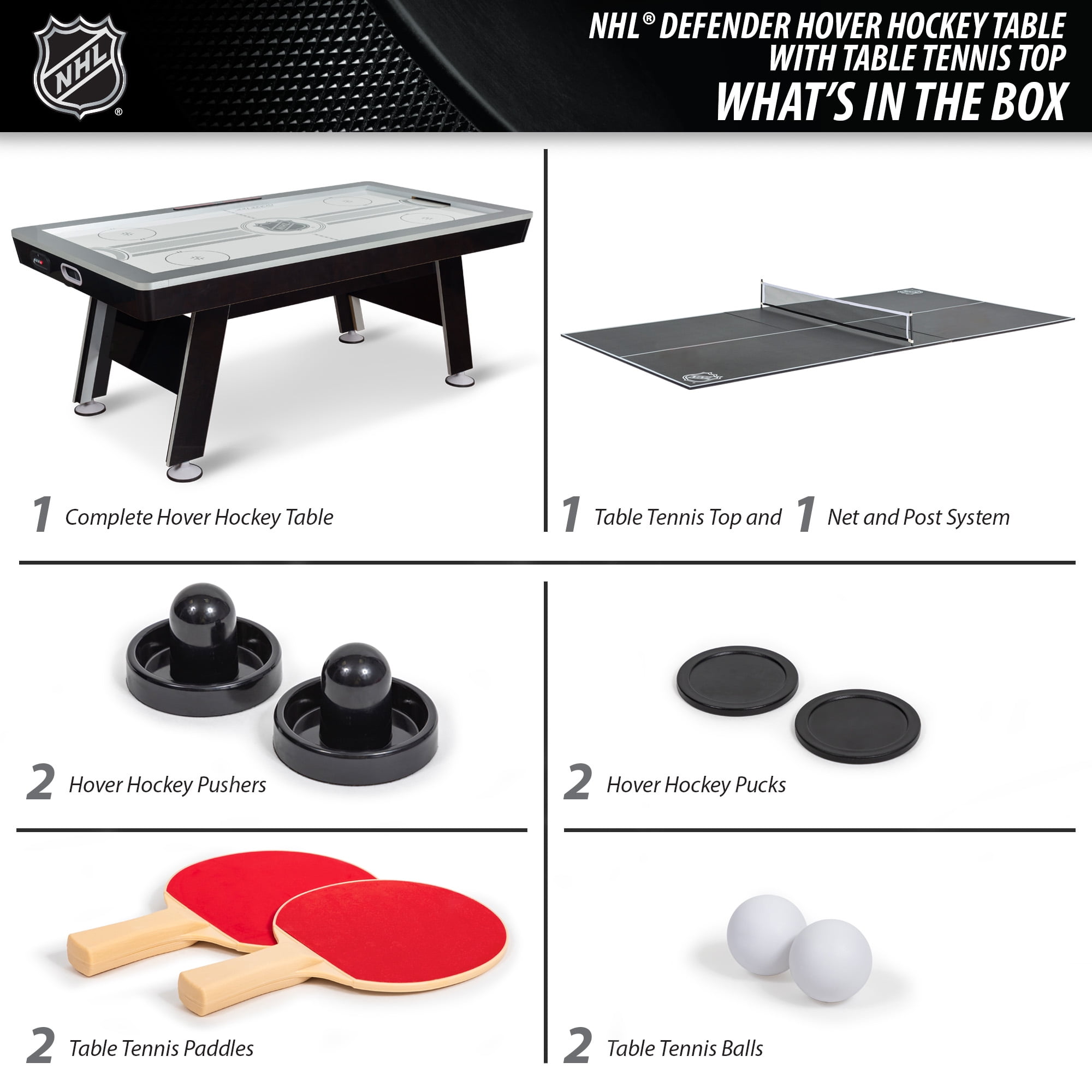 80 Nhl Air Powered Hockey With Table Tennis Top Walmart Com