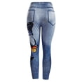 thumbnail image 6 of Gvmfive Women Fashion Imitation Denim Print High Waist Stretch Leggings Casual Skinny Pants, 6 of 6