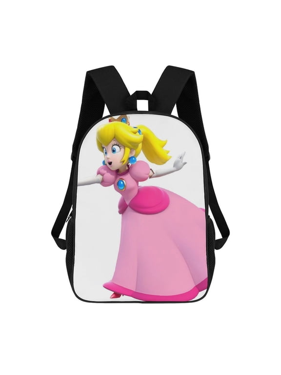 Ma_rio Princess Peach Backpack 17 inch Bags Ma_rio Princess Peach Merch