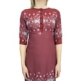 thumbnail image 3 of Bimba Women's Brown Tunic 3/4 Sleeve Printed kurti Kurta Ethnic Dress Wear-4, 3 of 5