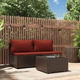 thumbnail image 1 of vidaXL 3 Piece Garden Lounge Set with Cushions Brown Poly Rattan, 1 of 5