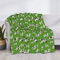 thumbnail image 3 of Goofa Cows With Calfs Green Pattern Fleece Throw Blanket for Couch, Soft Checkered Flannel Blanket for Sofa, Warm Cozy Decorative Blanket Fall Decor Gift-80"x60", 3 of 6