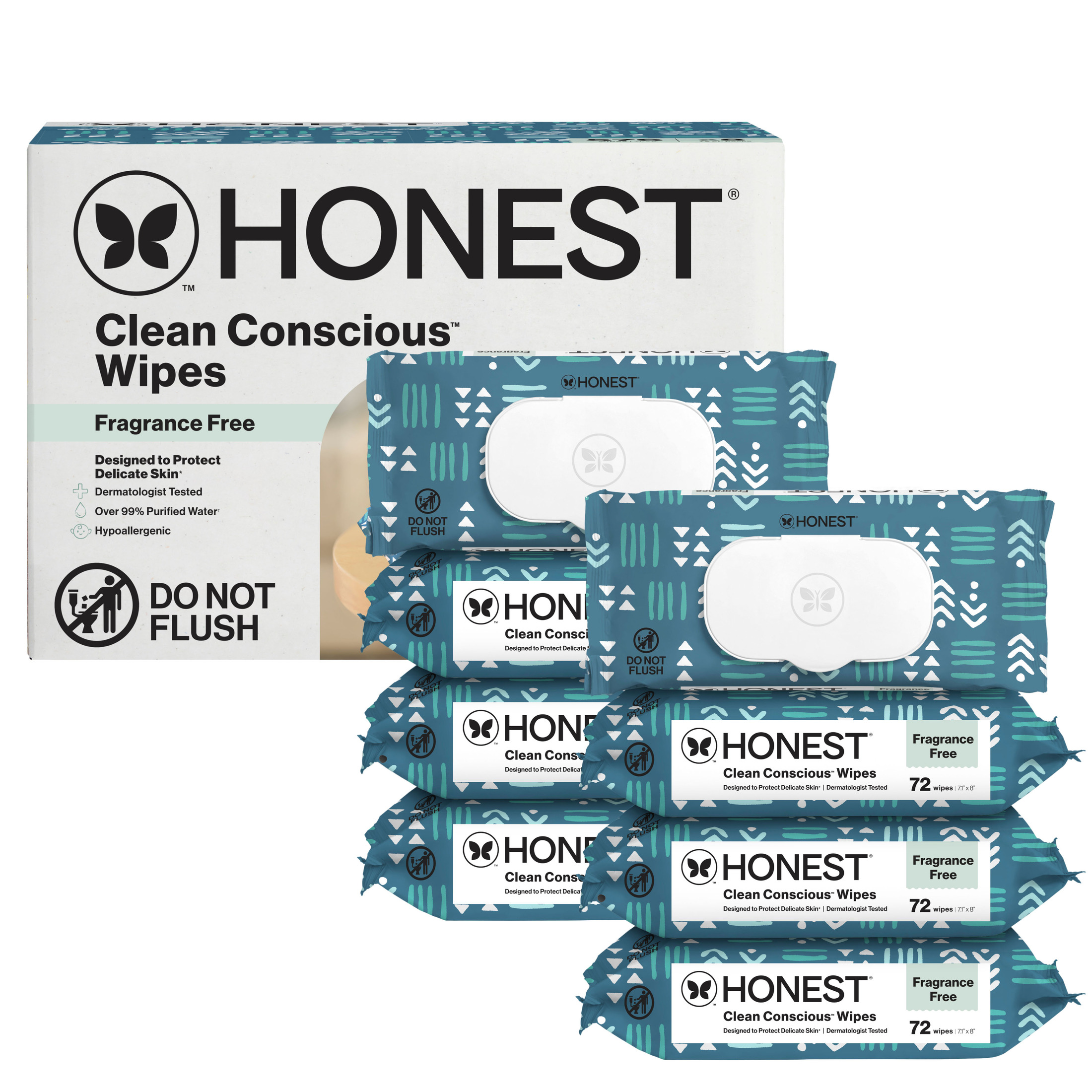 Honest Company Clean Conscious Wipes, Balance Blues, 576 Count
