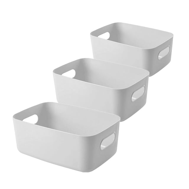 1 Set 3pcs Cajas de almacenamiento multifuncionales de almacenamiento de hogares multifuncionales (gris)