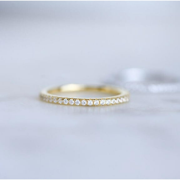 925 Silver Dainty Diamond Stacking Eternity Ring Gold Minimalist Ring CZ Ring Simple Diamond Ring Silver Ring Gift for Her Delicate Ring Eternity Band
