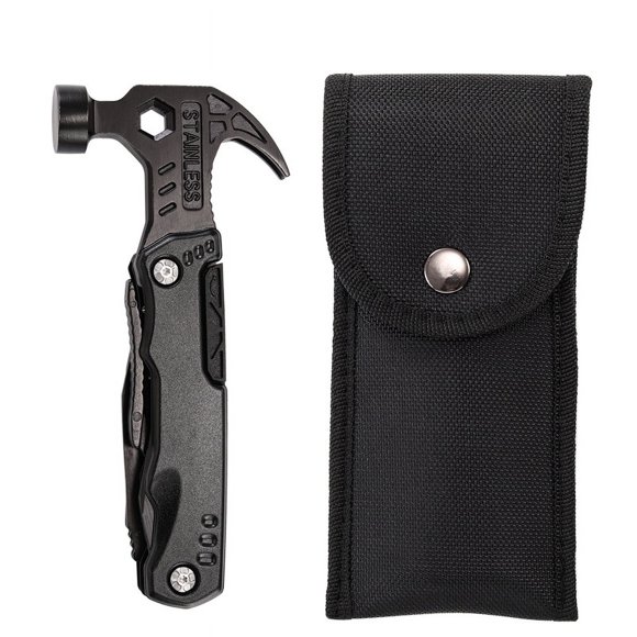 Lightweight Aluminum-Handled Multi-Tool Hammer: Portable Stainless Steel Blackened Claw Hammer with Screwdriver Function for Outdoor Camping, Home Repairs, Woodworking & Emergency Use –
