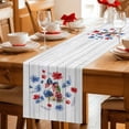 thumbnail image 5 of 4th of July Table Runner 70 Inches, Independence Day Floral Blue Red Botanical Bed Runner Dresser Scarves Tabletop for Indoor Outdoor Parties/Ceremony/Banquet, 13" x 70", 5 of 9