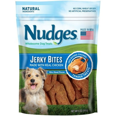 Nudges Jerky Bites Dog Treats, Made With Real Chicken, 5