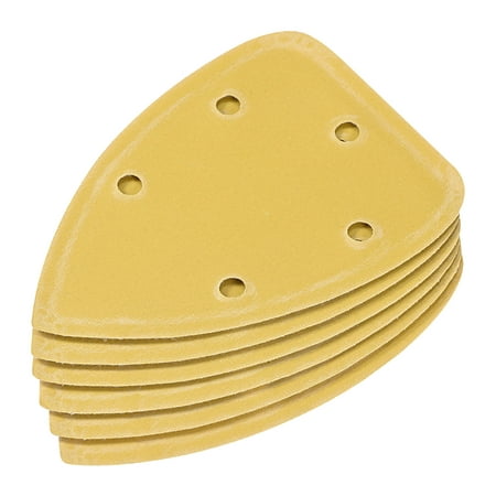 

Uxcell 5 Holes 5.5-in P800 Aluminum Oxide Extra Fine Abrasive Triangle Sandpaper Flocking Backed 6 Pack