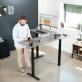 thumbnail image 3 of VIVO Electric Stand Up Corner Desk, Dark Gray Table Tops, Black Frame, 3 of 9