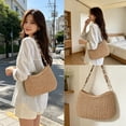 thumbnail image 5 of Straw Shoulder Bag for Women Summer Small Boho Woven Shoulder Purse Beach Vacation Tote Bag Handbag, 5 of 7