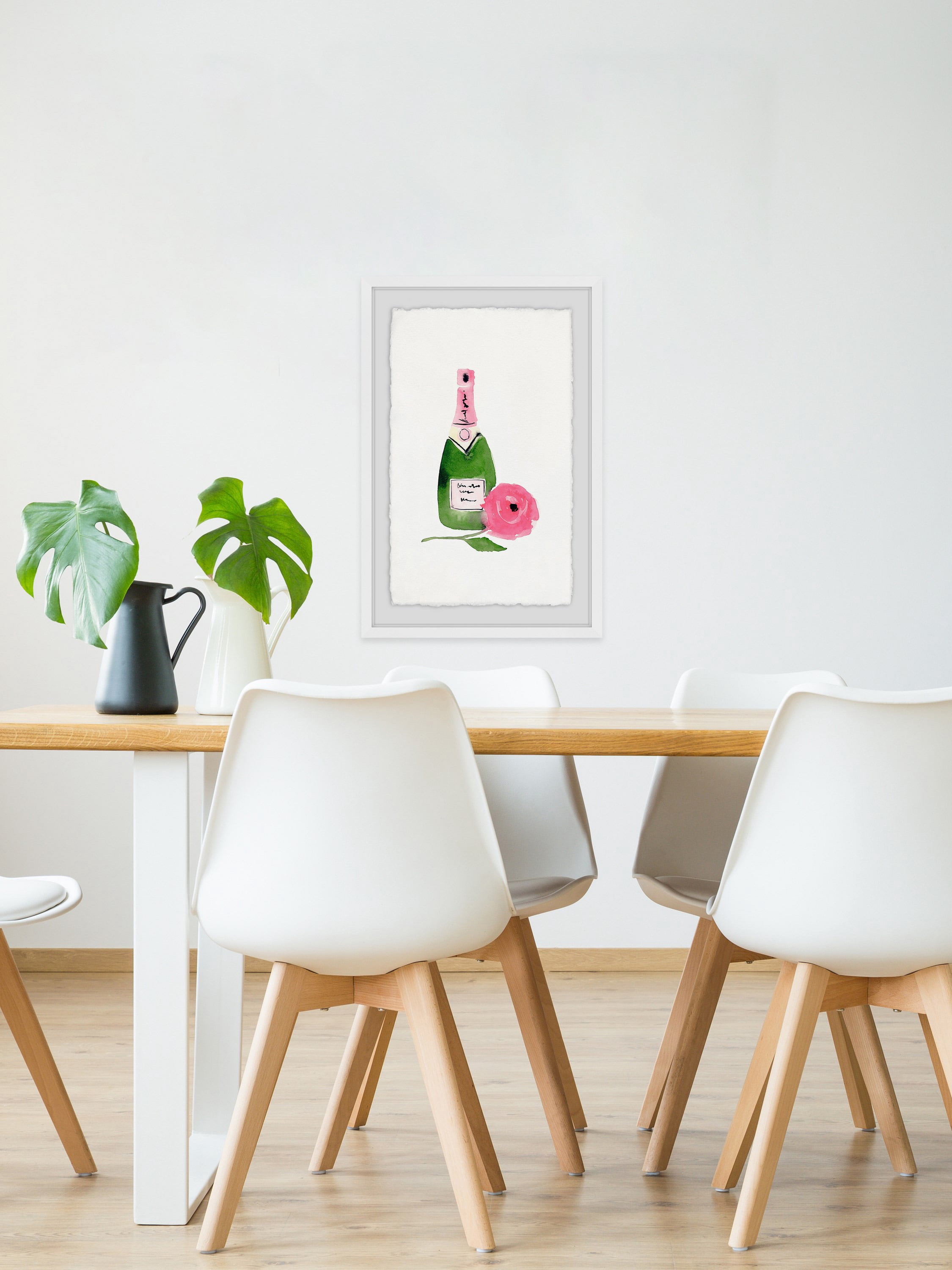 Pink Wine Framed Painting Print