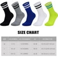 thumbnail image 7 of Ultrafun 5 Pairs Striped Crew Socks Cotton Cushioned Athletic Sports Running Socks for Men Women Teens (Large, 5 Color), 7 of 7