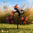 thumbnail image 5 of Halloween Ghost Riding Bicycle Metal Garden Stakes,Fixed Wheel Pumpkin Windmill Ornament for Garden Patio Lawn Autumn Holiday Outdoor Decor, 5 of 6