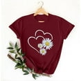 thumbnail image 5 of Xuyuer Women's Lover Printed T-shirt Round Neck Short Sleeved Top, 5 of 5