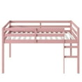thumbnail image 5 of Bellemave Twin Low Loft Bed with Ladder and Guardrails Space Saving Twin Wooden Loft Bed Frame for Junior Loft Bed Frame with Strengthened Slats (Twin, Pink), 5 of 8
