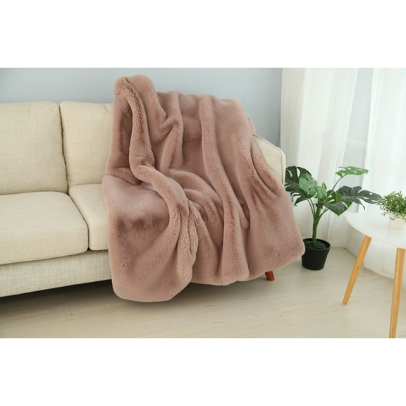 Modern Soft Luxury Chinchilla Feel Faux Fur Throw Animal Cruelty Free