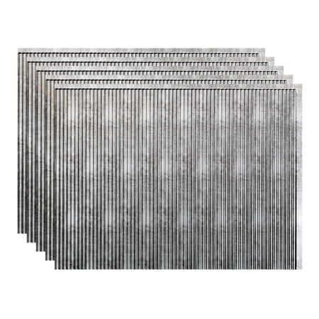 FASÄDE Rib Decorative Vinyl 18in x 24in Backsplash Panel in Crosshatch Silver (5 Pack)