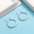 thumbnail image 4 of Hoop Earrings for Women Cz Baguette Cut Round  Sterling Silver Ginger Lyne Collection, 4 of 6