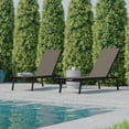 thumbnail image 2 of Flash Furniture Brazos Set of 2 Adjustable Chaise Lounge Chairs, Outdoor Five-Position Recliners, All Weather, Black/Brown, 2 of 13