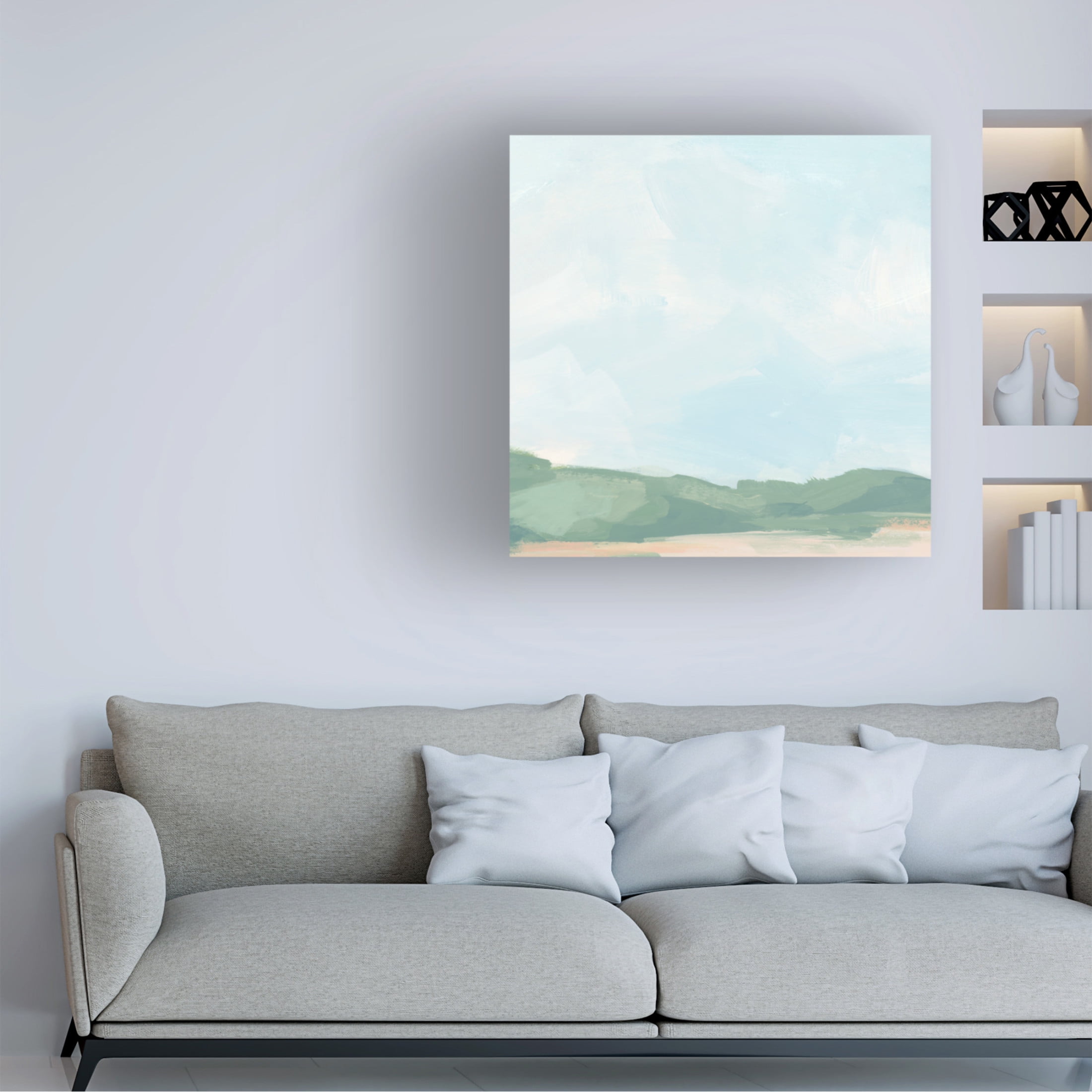 Canvas Wall Art - June Erica Vess 'Sandbar Cameo II' Wall Art for Living Room, Bedroom, or Office Décor by Trademark Fine Art - 24 x 24 Inches
