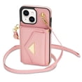 thumbnail image 6 of Nalacover Case for iPhone 14 Plus, Crossbody Wallet Case with Card Slots Holder, PU Leather Lanyard Shoulder Strap Purse Cover with Kickstand Shockproof Case for iPhone 14 Plus, Pink, 6 of 6