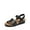 BLACK, variant on Women's Arch Support Wedge Sandals with Adjustable Strap and Cork Latex Footbed