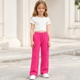 thumbnail image 6 of YgkuHd Girls Solid Multi Pocket Cargo Sweatpants Elastic Waist Relaxed Pants for Daily Active Wear Hot Pink 170, 6 of 8