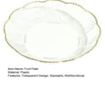 thumbnail image 4 of Hariumiu Salad Plate Transparent Fruit Plate with Golden Edge Stackable Snacks Serving Platter Unbreakable Round Salad Dessert Dinner Plate Dining Room, 4 of 8