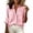 Hot Pink-04, variant on Perfectbot Women's Relaxed Fit Button Down Shirt, Striped with Pockets, V-Neck Long Sleeve, S-3X