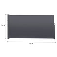 thumbnail image 3 of 138" x 71" Retractable Side Awning, Side Awning Privacy Screen Retractable Privacy Fence, 280g/m² Polyester Fabric, Waterproof & UV-Resistant for Patio, Garden, Terrace, and Office, Gray, 3 of 5
