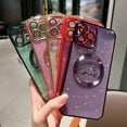 thumbnail image 6 of Magnetic Case for iPhone 12 Pro Max Compatible with Magsafe,Glitter Plating Luxury Love Heart Pattern Design,Bling Sparkle Shockproof Full Camera Cover Protection Cases for Girls Women-Green, 6 of 11