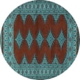 thumbnail image 1 of Ahgly Company Indoor Round Persian Light Blue Traditional Area Rugs, 5' Round, 1 of 4