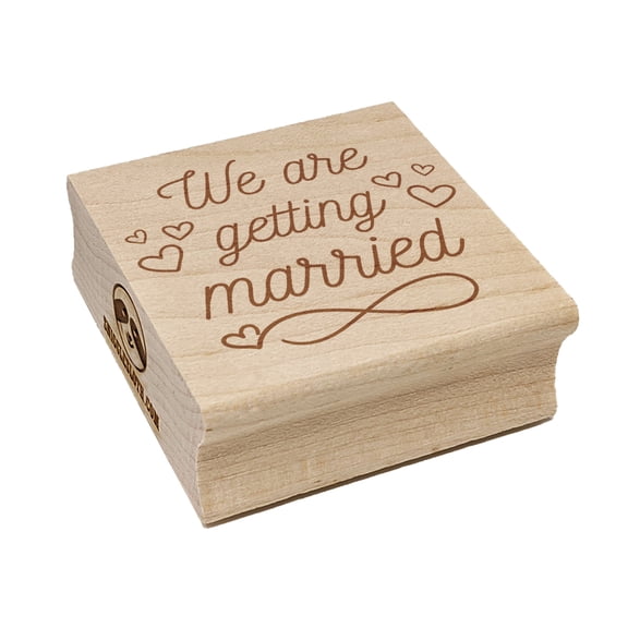 We Are Getting Married Wedding Hearts Square Rubber Stamp Stamping Scrapbooking Crafting - Small 1.25in