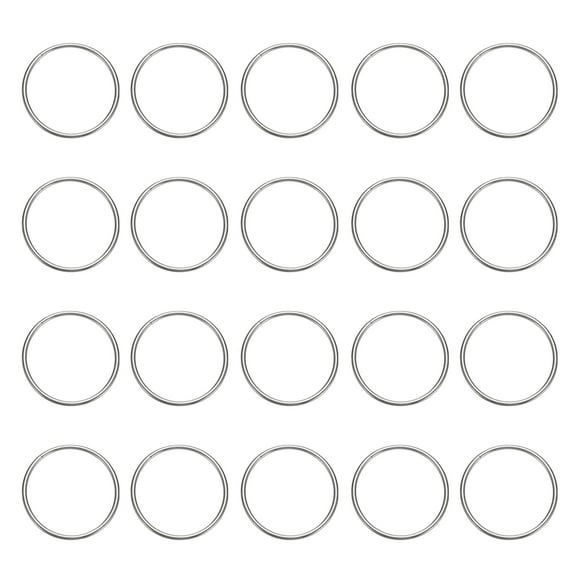 Uxcell 20pcs O Ring Buckles 2" Dia 0.12" Thickness Stainless Steel Polished Round Ring Buckles Multi-Purpose Buckle Loop Ring for Hardware Bags Belts Craft DIY Accessories, Silver