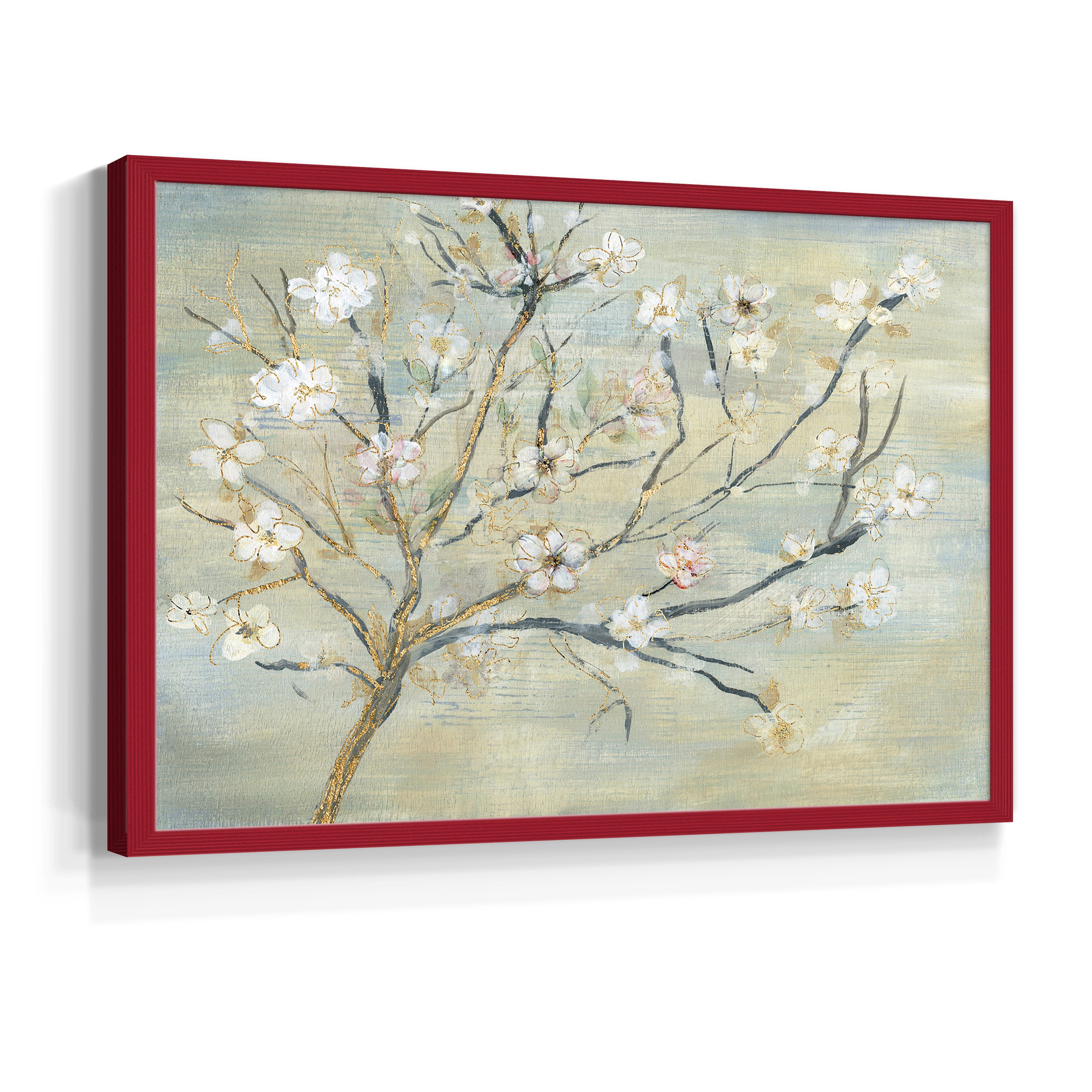 Blossoms & Spring Rain by Susan Jill - Restickable Framed Giclée Print