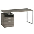 thumbnail image 2 of Computer Desk - 60"L / Dark Taupe / Silver Metal, 2 of 4