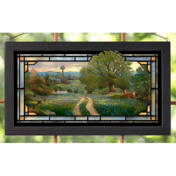 Thomas Kinkade Country Living Stained Glass Art