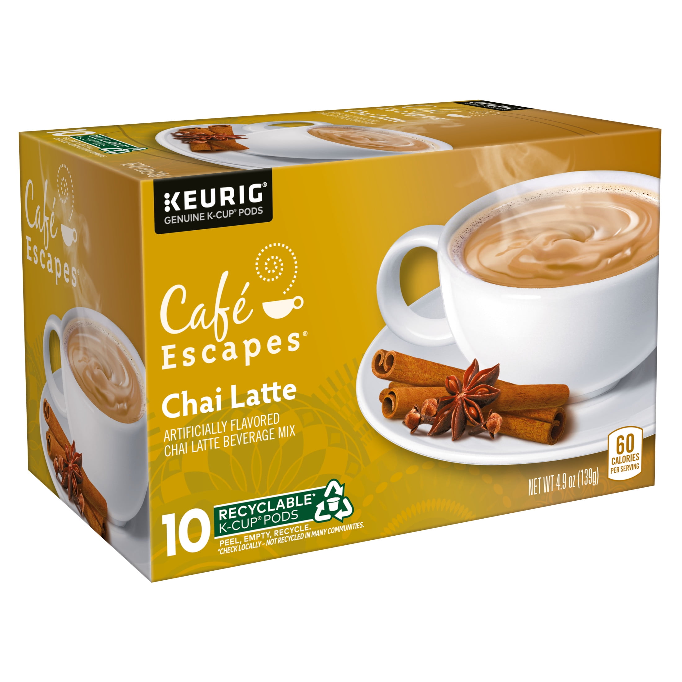 (2 pack) Café Escapes Chai Latte 10 count Tea Pods