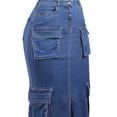 thumbnail image 4 of A2Y Women's Long Denim Cargo Skirts Dark Navy M, 4 of 4