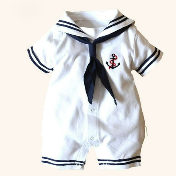 Combinaison de Marin Anchor Chaude pour Bébé Garçon, Barboteuse, Grenouillère, Tenue pour Bébé Qui Grandit 4-18 m