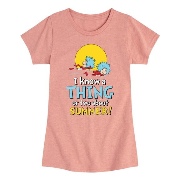 Cat in the Hat - Know Thing Or Two Summer - Toddler & Youth Girls Short Sleeve Graphic T-Shirt