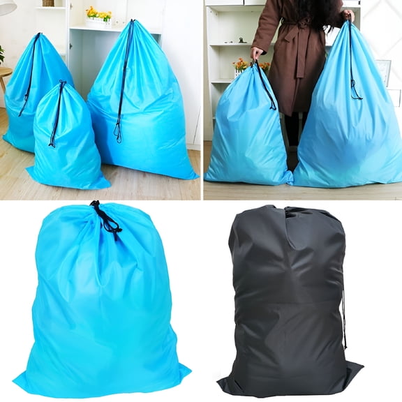 LAMIRO 37*47.2 Inch Polyester Extra Large Heavy Duty Laundry Bag Sack With Drawstring